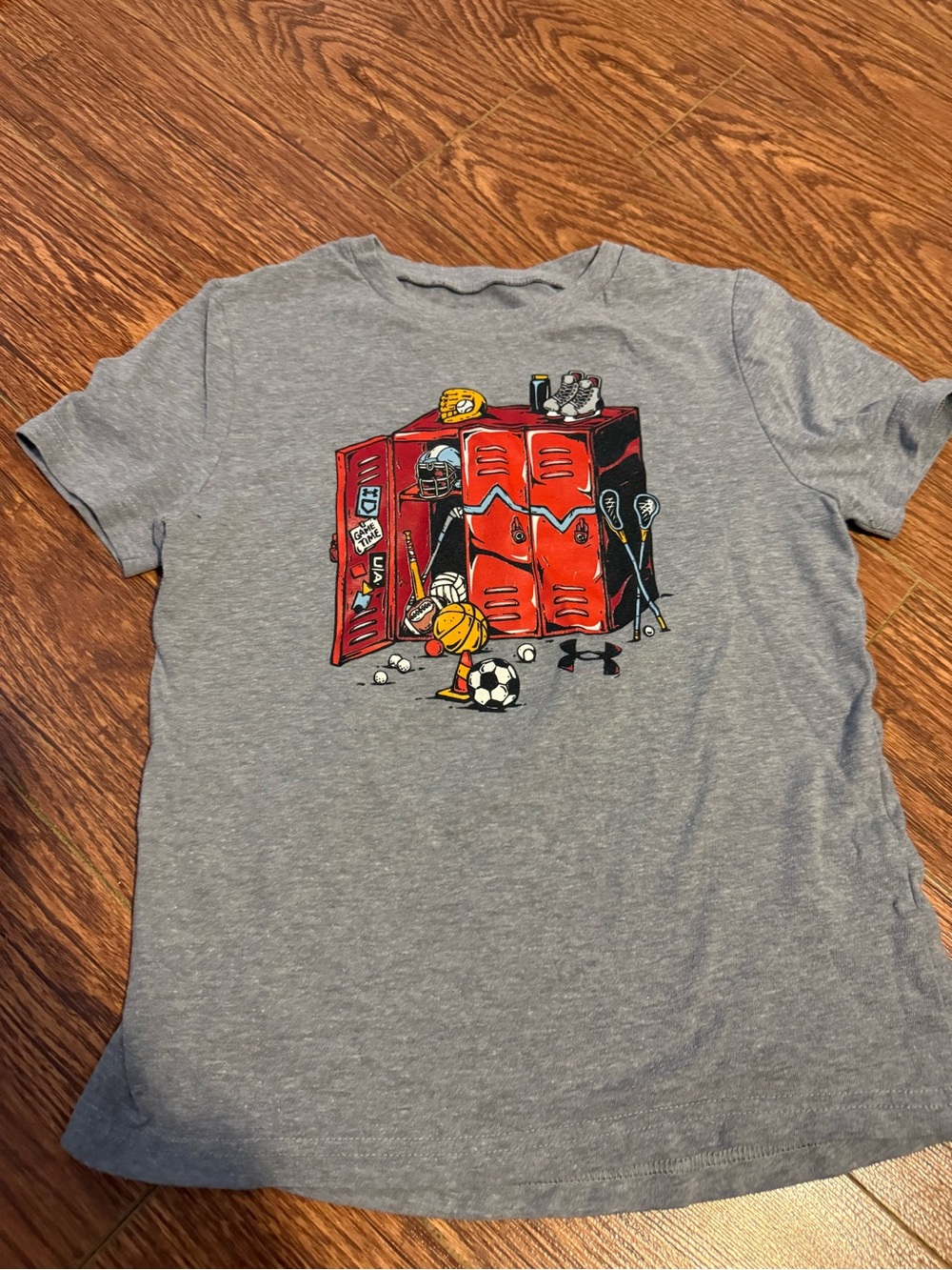 Under Armour Grey Tee with Red Locker Sports Graphic